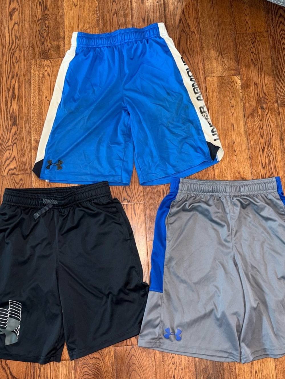 Under Armour Boys Athletic Shorts - Black and Royal Blue